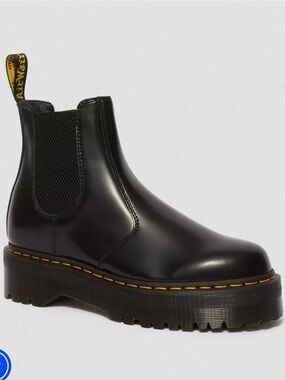 Dr. Martens 2976 Women's Black Leather Chelsea Platform Boot sz 9